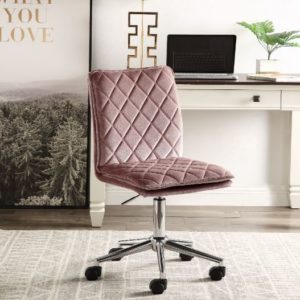 Pink Velvet Office Chair