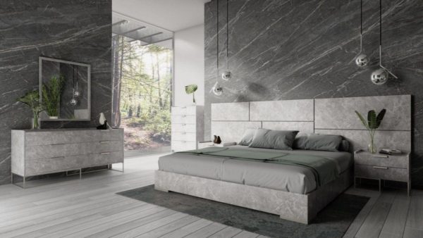 Nova Domus Marbella - Italian Modern Grey King Bed Set