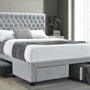 Soledad Light Grey Full Size Bed Upholstered Bed