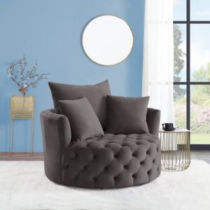 Zunyas Gray Swivel Accent Chair