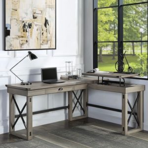 Talmar Rustic Oak Lift Top Writing Desk