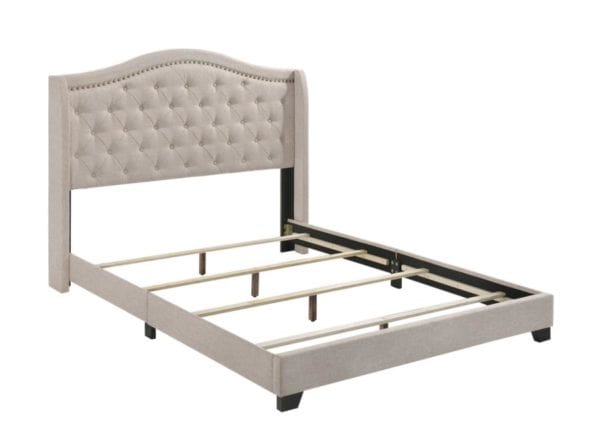 Sonoma Upholstered Beige King Size Bed - Image 3