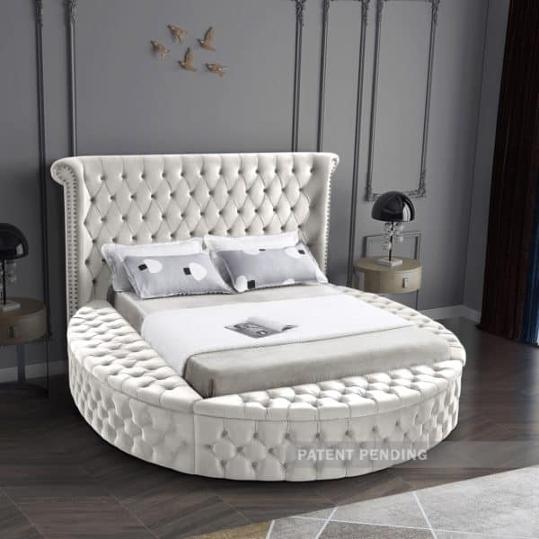 Luxus Cream Velvet Full Bed