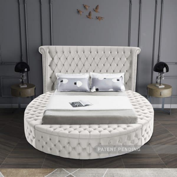 Luxus Cream Velvet Full Bed - Image 3