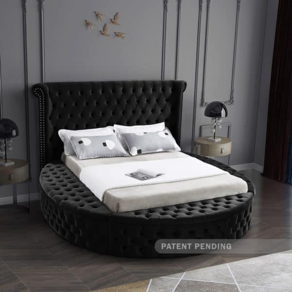 Luxus Black Velvet Full Bed