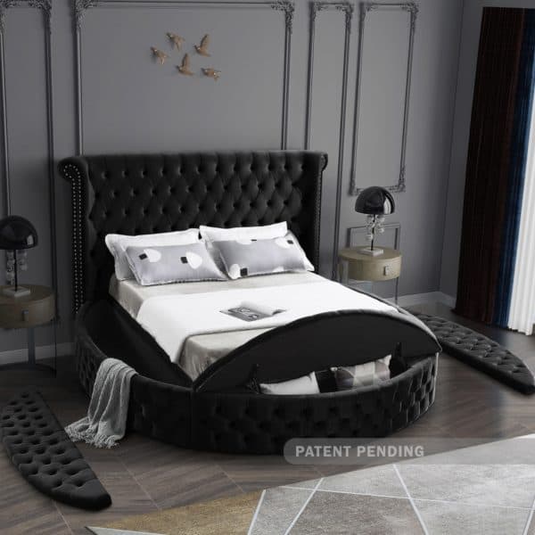 Luxus Black Velvet Full Bed - Image 4