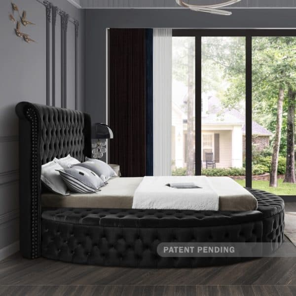 Luxus Black Velvet Full Bed - Image 3
