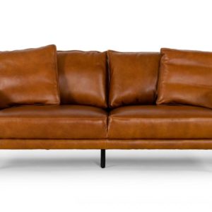 Divani Casa Jacoba - Modern Camel Leather Sofa
