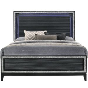 Haiden Black LED King Size Bed