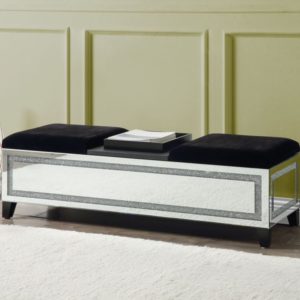 Noralie Faux Diamond Storage Bench