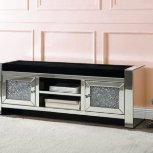 Noralie Faux Diamond Storage Bench
