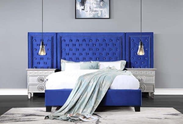 Damazy Blue Queen Bed