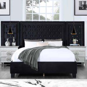Damazy Black Queen Bed