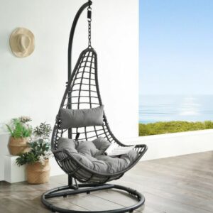 Uzae Grey Patio Swing Chair
