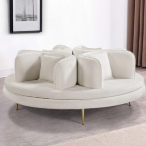 Circlet Velvet Roundabout Cream Sofa