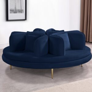 Circlet Velvet Roundabout Blue Sofa