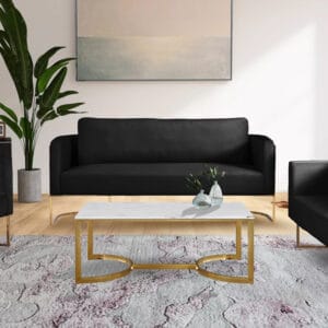 Casa Black Velvet Living Room Set