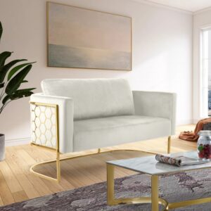 Casa Cream Velvet Loveseat