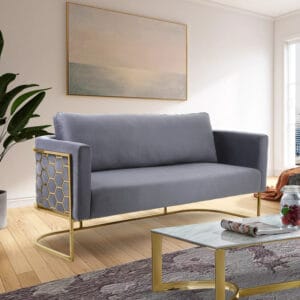 Casa Grey Velvet Sofa
