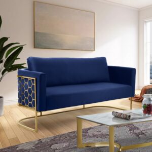Casa Blue Velvet Sofa