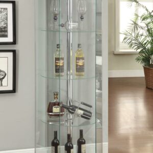 4-shelf Hexagon Shaped Curio Cabinet Black and Clear Curio