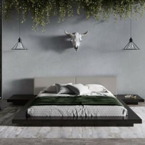 Modrest Tokyo - King Contemporary Black and Grey Platform Bed