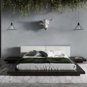 Modrest Tokyo - King Contemporary Black and White Platform Bed