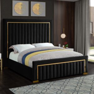 Dolce Black Velvet King Bed