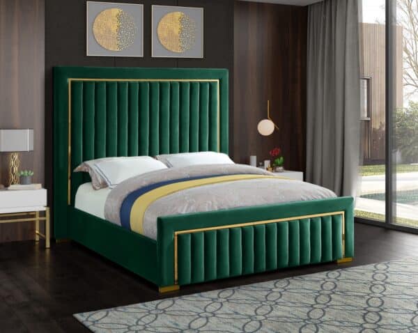 Dolce Green Velvet Queen Bed