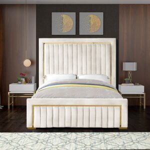 Dolce Cream Velvet King Bed