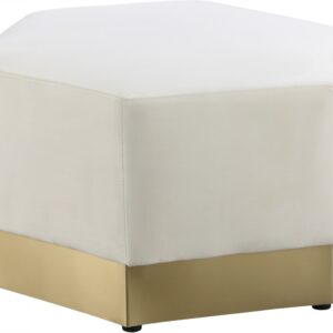 Marquis Cream Velvet Ottoman