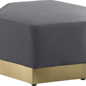 Marquis Grey Velvet Ottoman