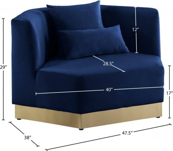 Marquis Navy Blue Velvet Chair - Image 2