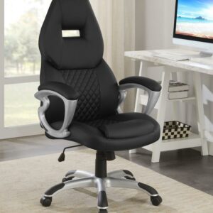 Bruce Adjustable Height Office Chair Black and Silver
