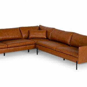 Divani Casa Sherry - Modern Cognac Leather Left Facing Sectional Sofa