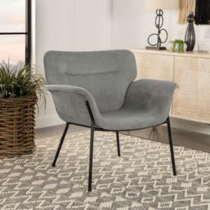 Davina Ash Gray Upholstered Flared Arms Accent Chair