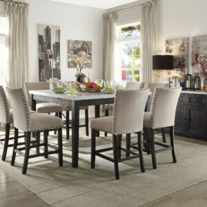 Nolan 9 Pc Marble Counter Height Dinning Room Set