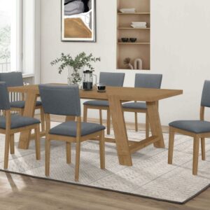 Sharon 7-piece Rectangular Trestle Base Dining Table Set