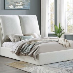 Gwendoline Upholstered Queen Platform Bed with Pillow Headboard