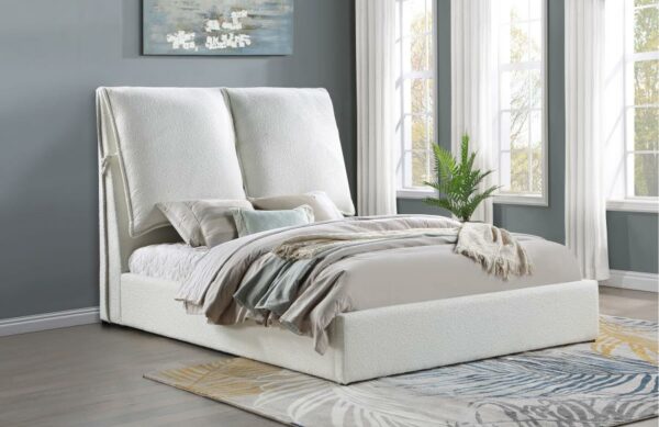 Gwendoline Upholstered Queen Platform Bed with Pillow Headboard