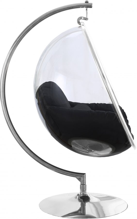 Black Luna Acrylic Swing Bubble Accent Chair - Image 2