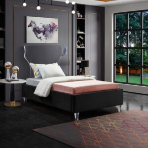 Twin Size Ghost Black Velvet Bed