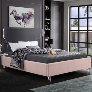 Full Size Ghost Pink Velvet Bed