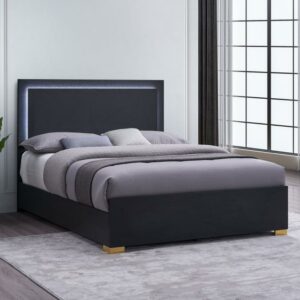 Marceline Queen Bed with LED Headboard Black