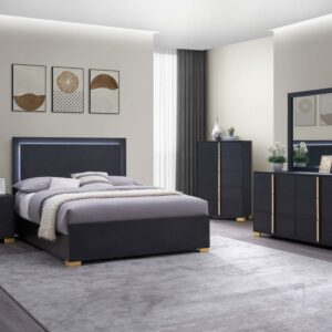 Marceline Black LED Bed Room Collection