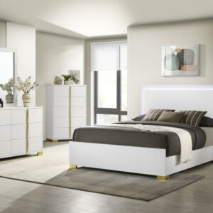 Marceline White LED Bed Room Collection