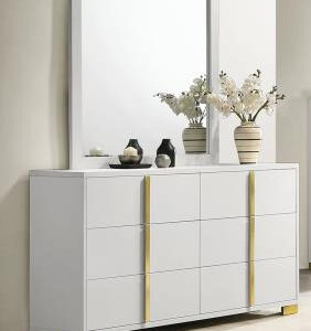 Marceline 6-drawer Dresser & Mirror White