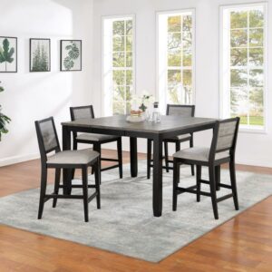 Elodie 5-piece Counter Height Dining Table Set with Extension Leaf