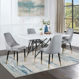 Gabrielle 5-piece Marble Top Rectangular Dining Table Set