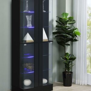 Cabra Black LED Display Case Curio Cabinet